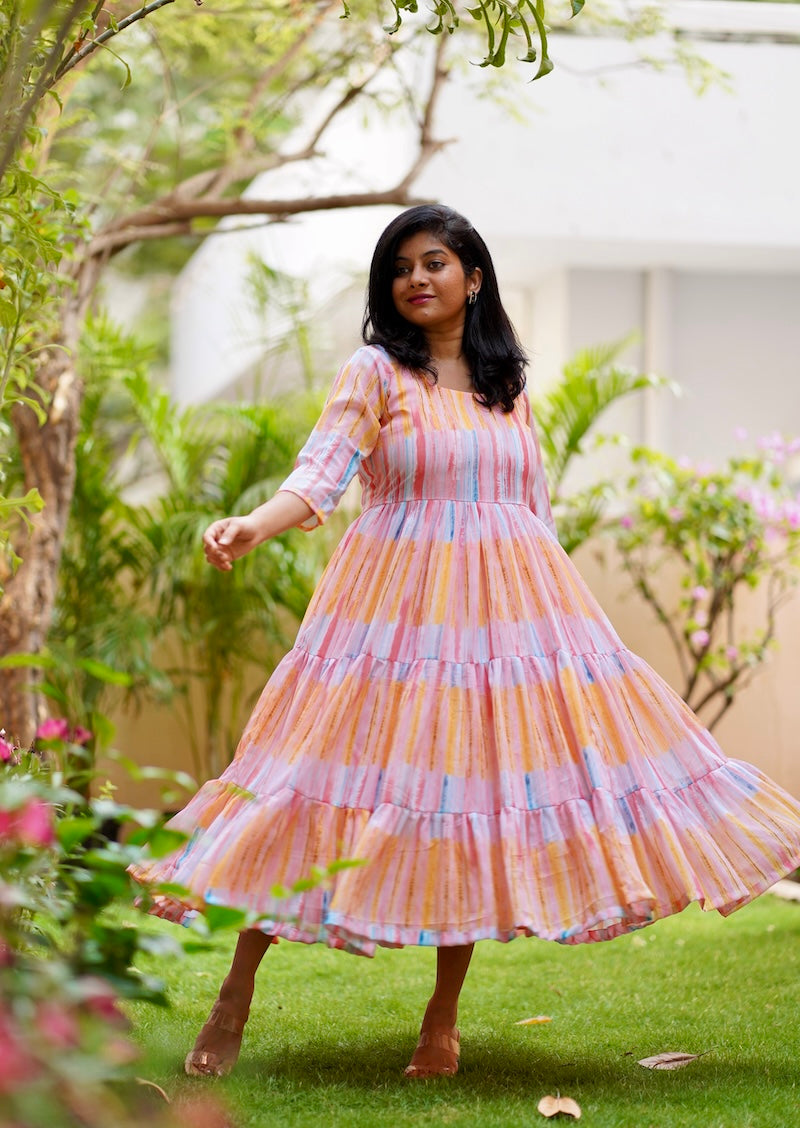 candy georgette tier dress image 1