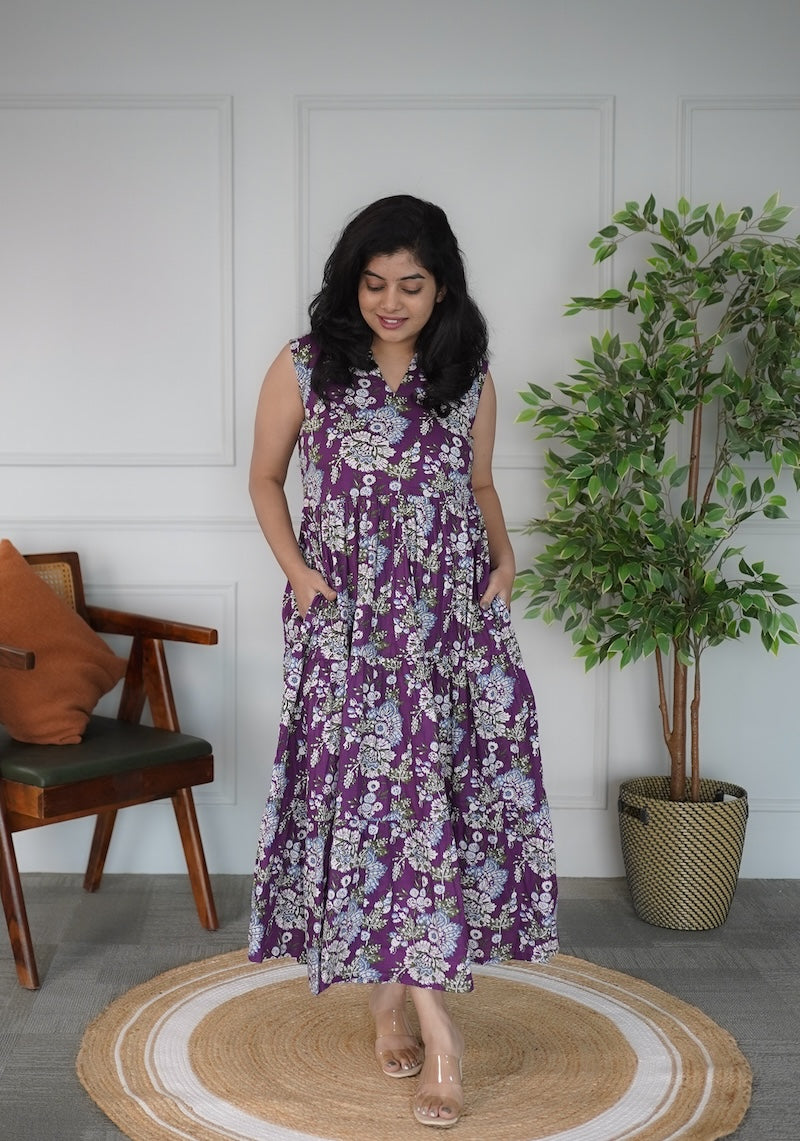 elira jamun cotton tier dress image 4