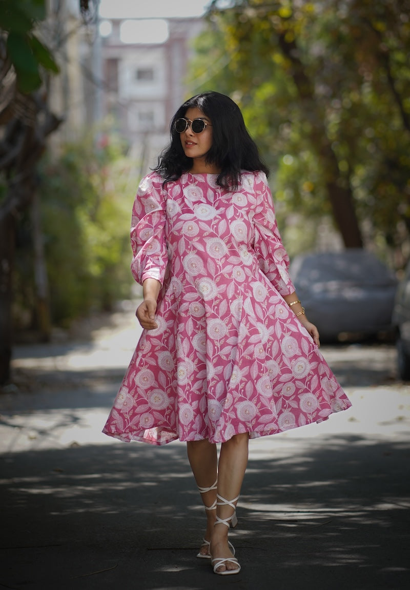 Moana Blush Cotton Aline Dress