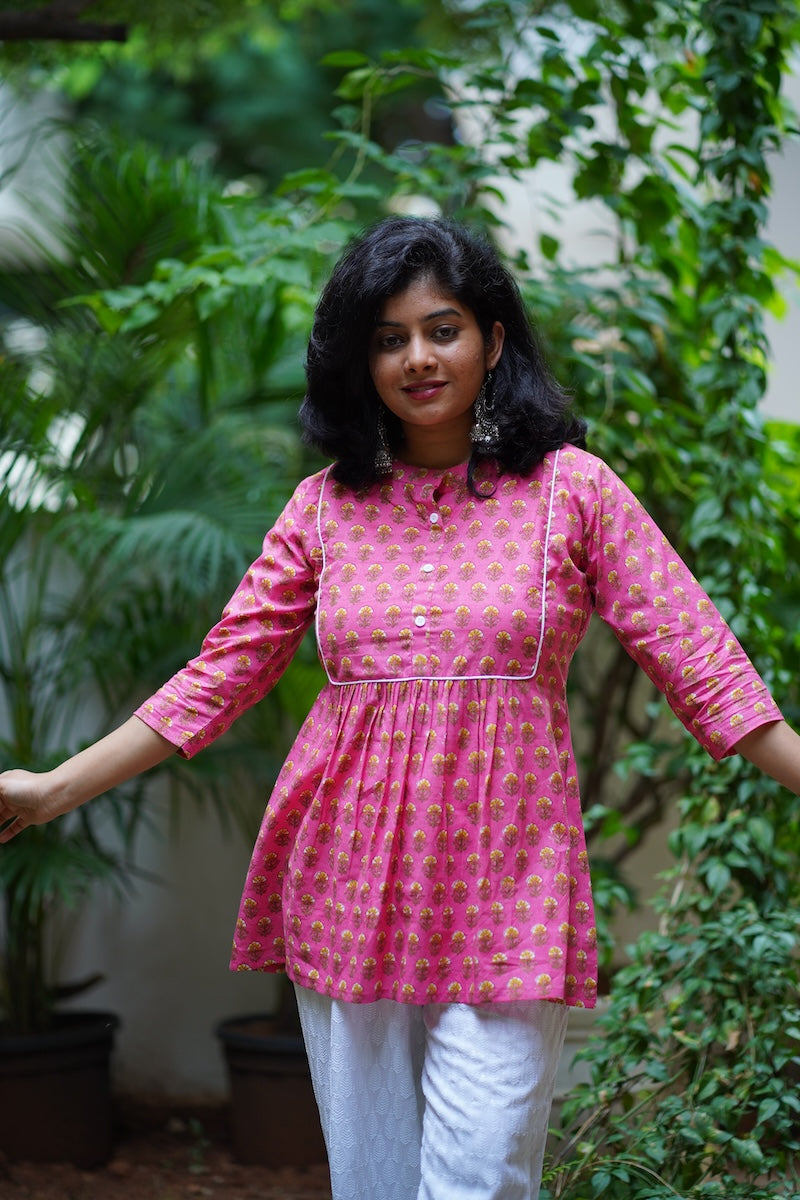 Pink Desi Short Kurti
