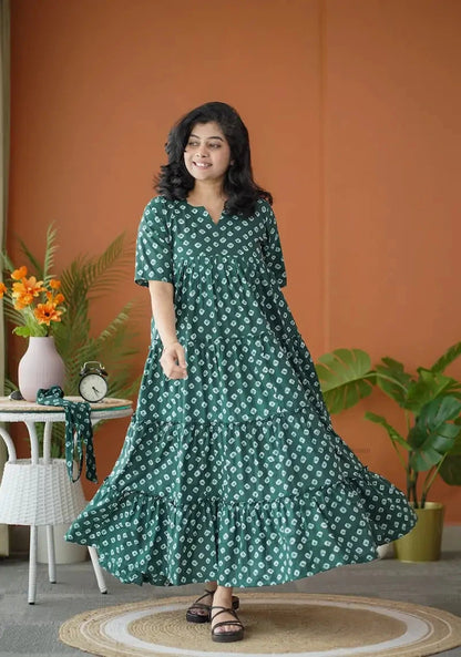 BarB BottleGreen Cotton Dress