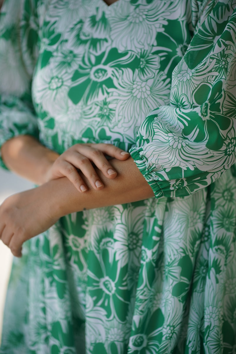 bloom celagreen georgette dress
