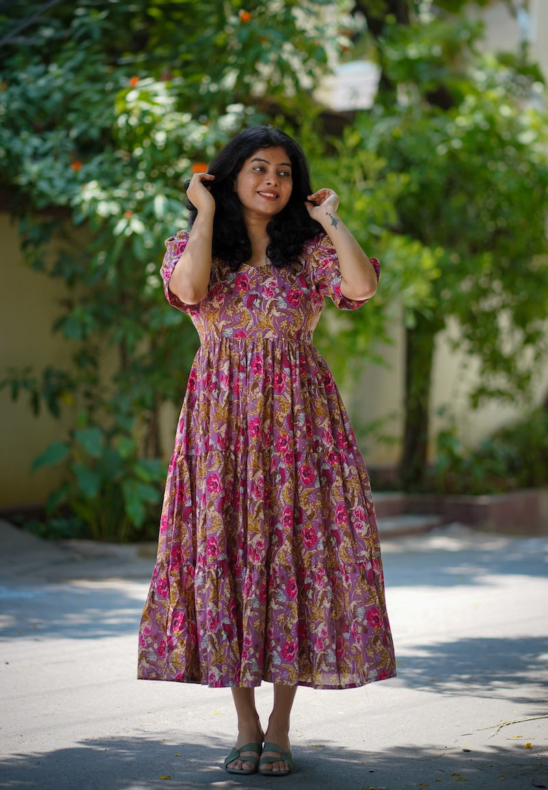 Chelsea Raspberry Cotton Tier Dress image 4