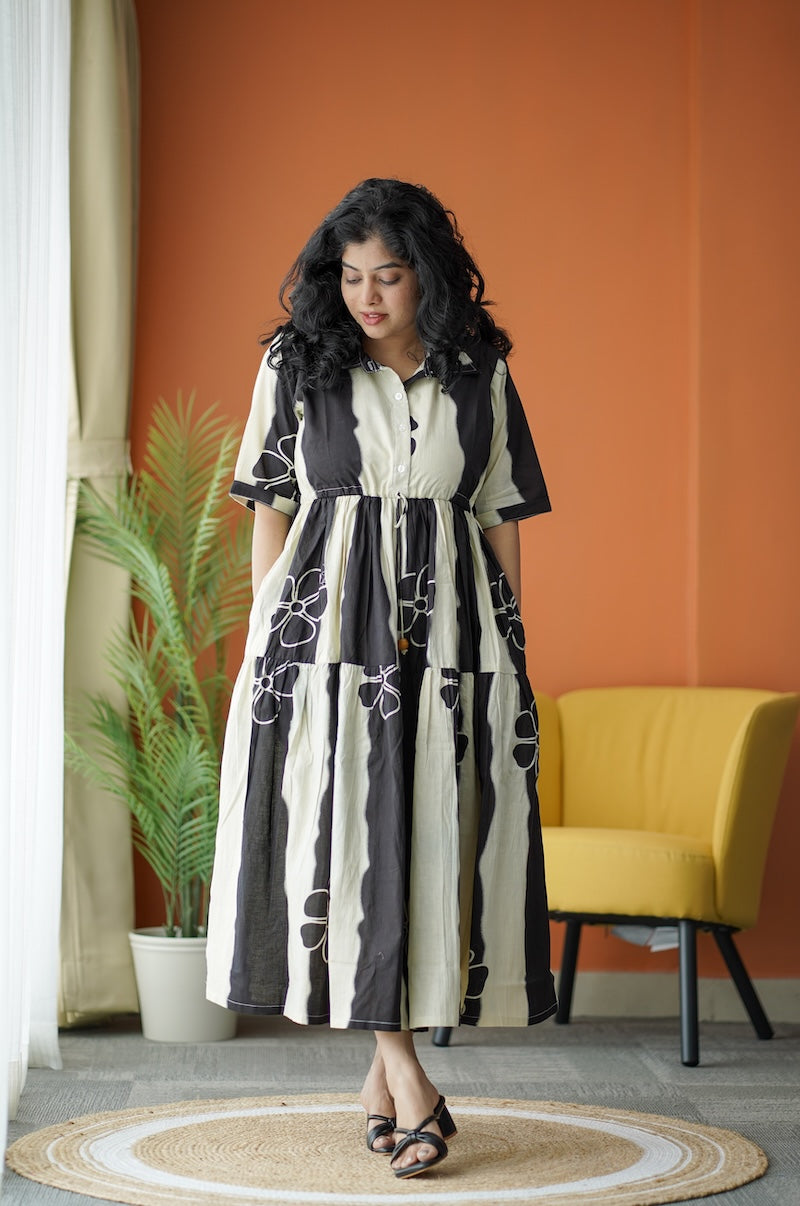 maroba offwhite cotton tier dress