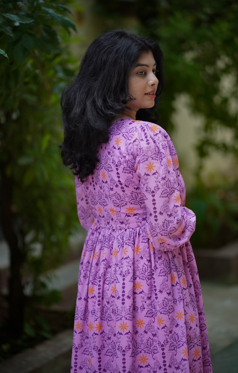 bloom lilac georgette dress