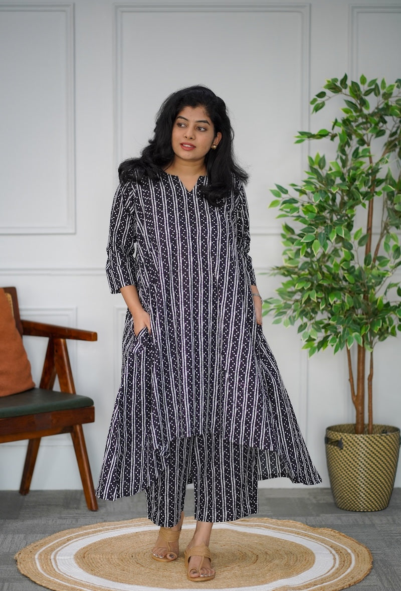 Black Cotton Co-ord Set image 1