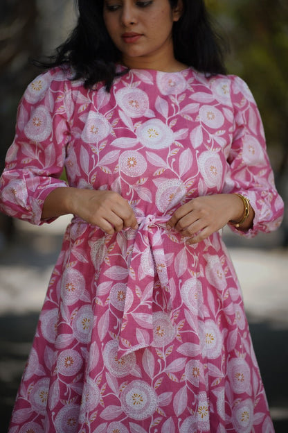 Moana Blush Cotton Aline Dress