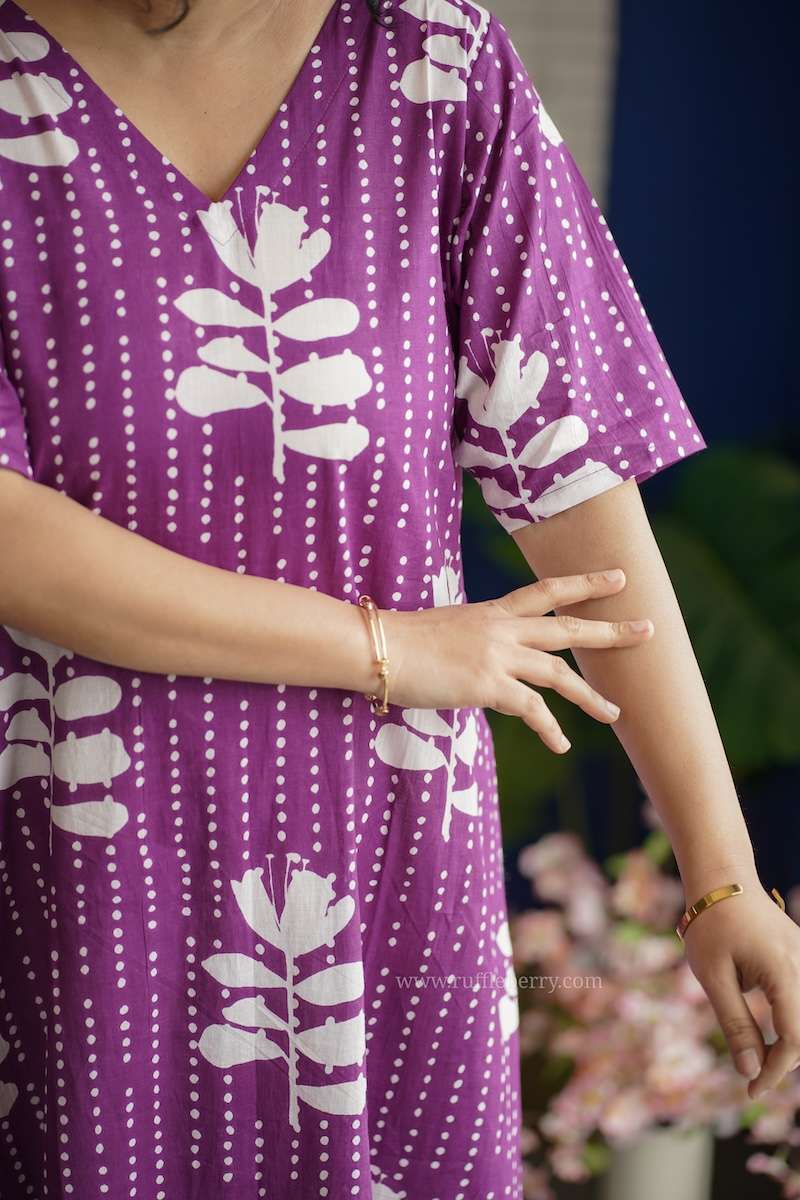 Augusta Purple Aline Cotton Dress image 7