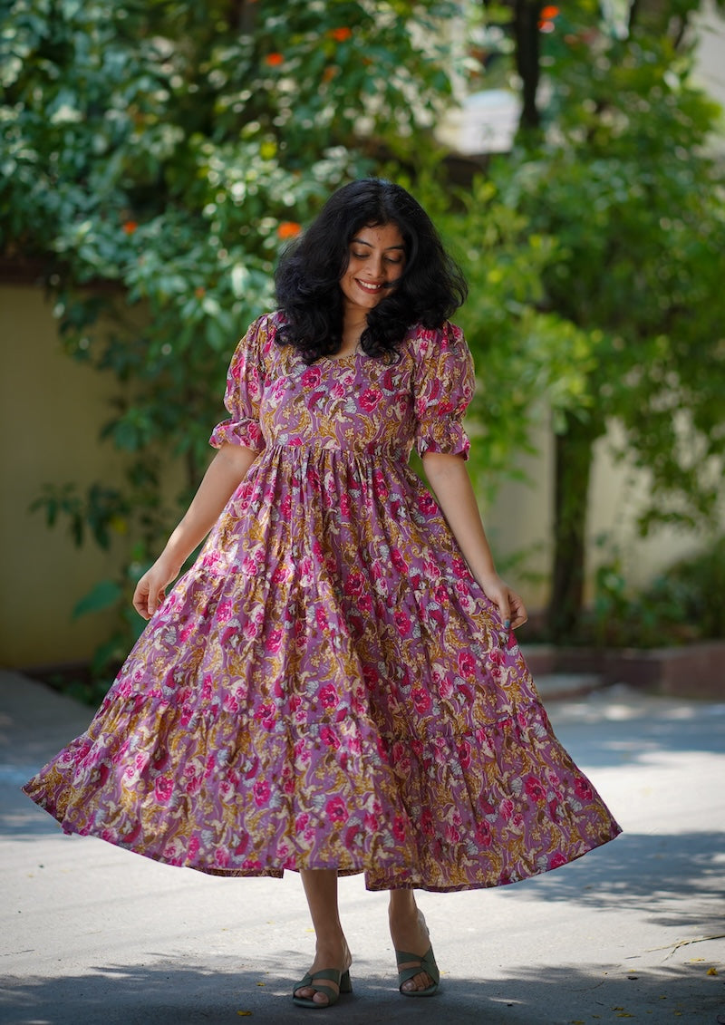 Chelsea Raspberry Cotton Tier Dress image 3