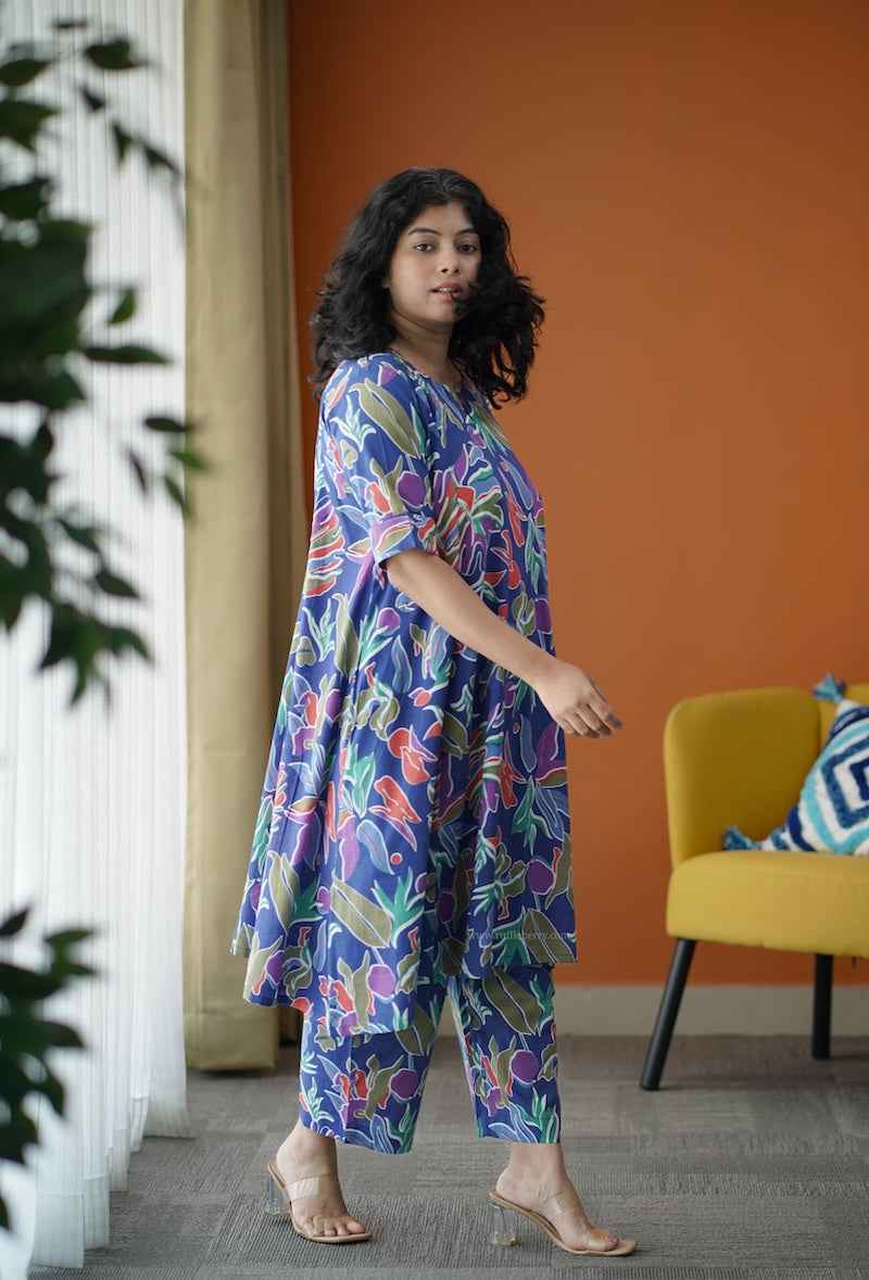 Piku tropical blue co-ord set