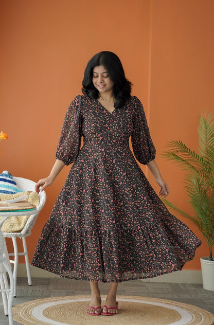 Sol Sprinkler A-Line Tier Dress