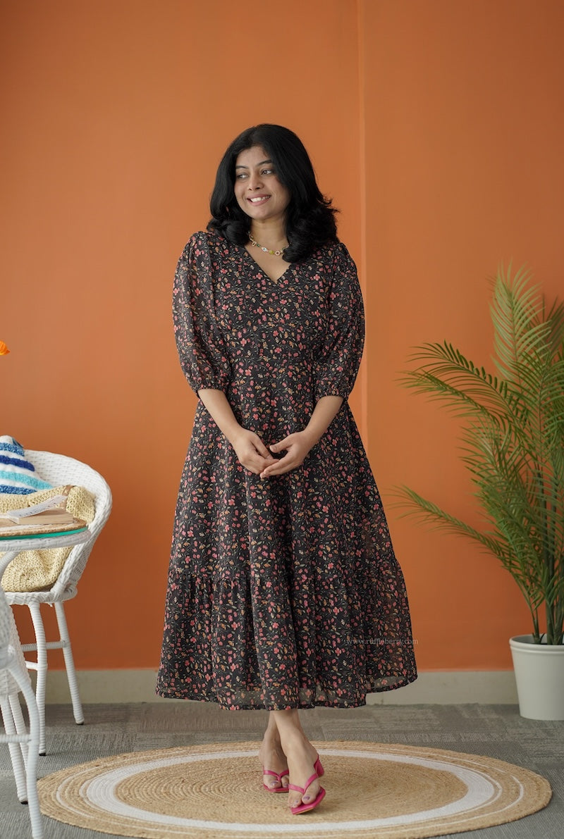 sol sprinkler a-line tier dress