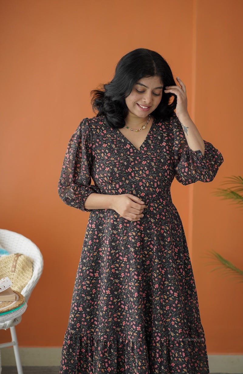 sol sprinkler a-line tier dress