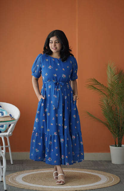 Sol Cobalt Blue A-line Dress