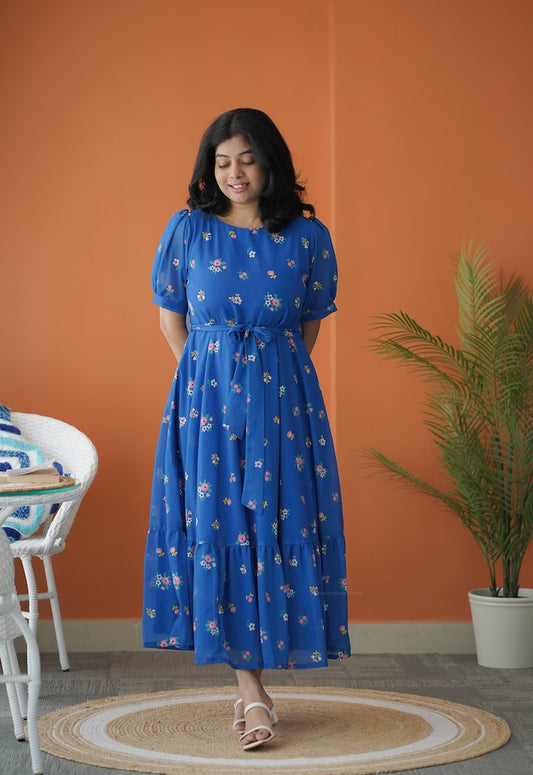 Sol Cobalt Blue A-line Dress
