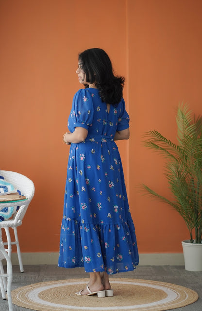 Sol Cobalt Blue A-line Dress
