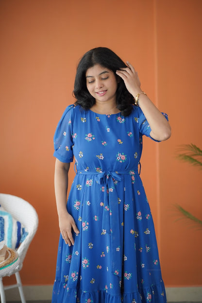 Sol Cobalt Blue A-line Dress