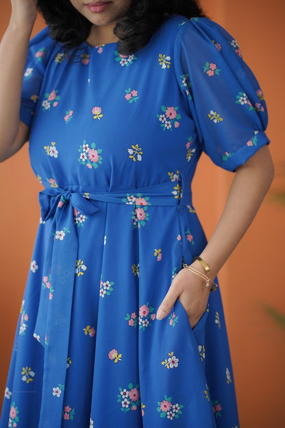 Sol Cobalt Blue A-line Dress