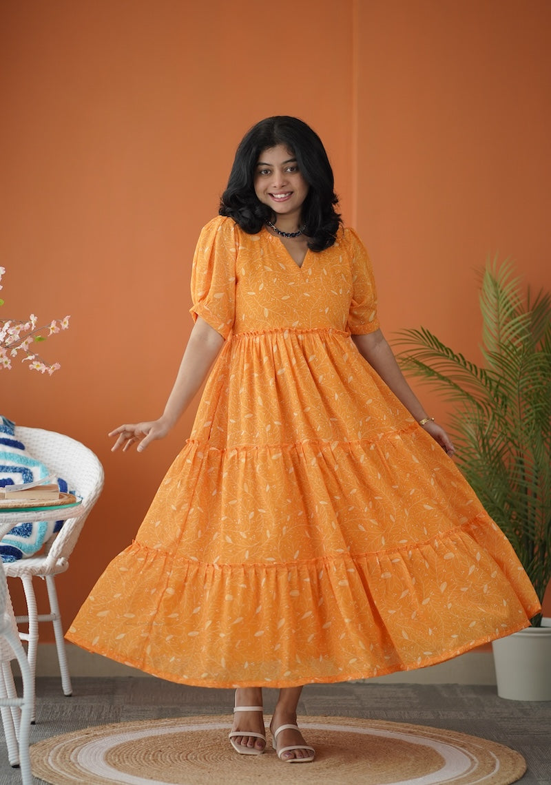 sol gold tier dress