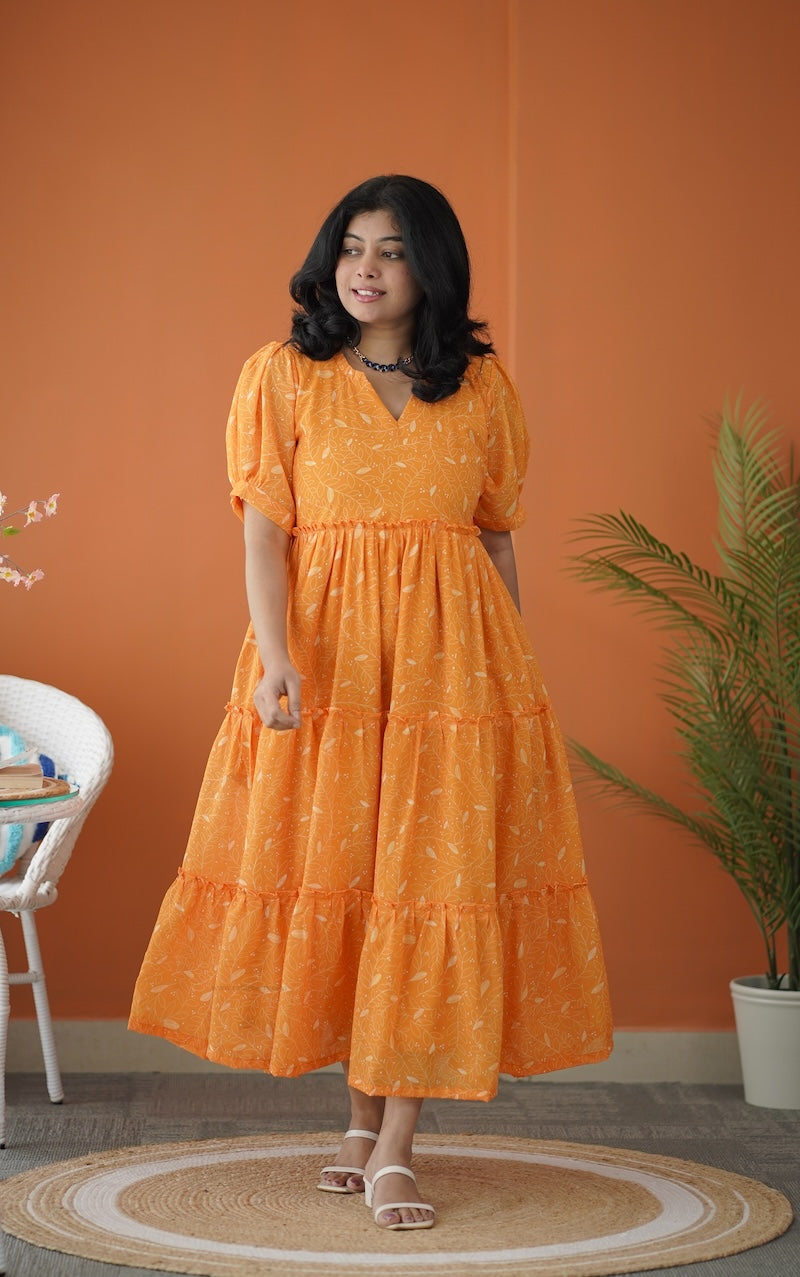 sol gold tier dress