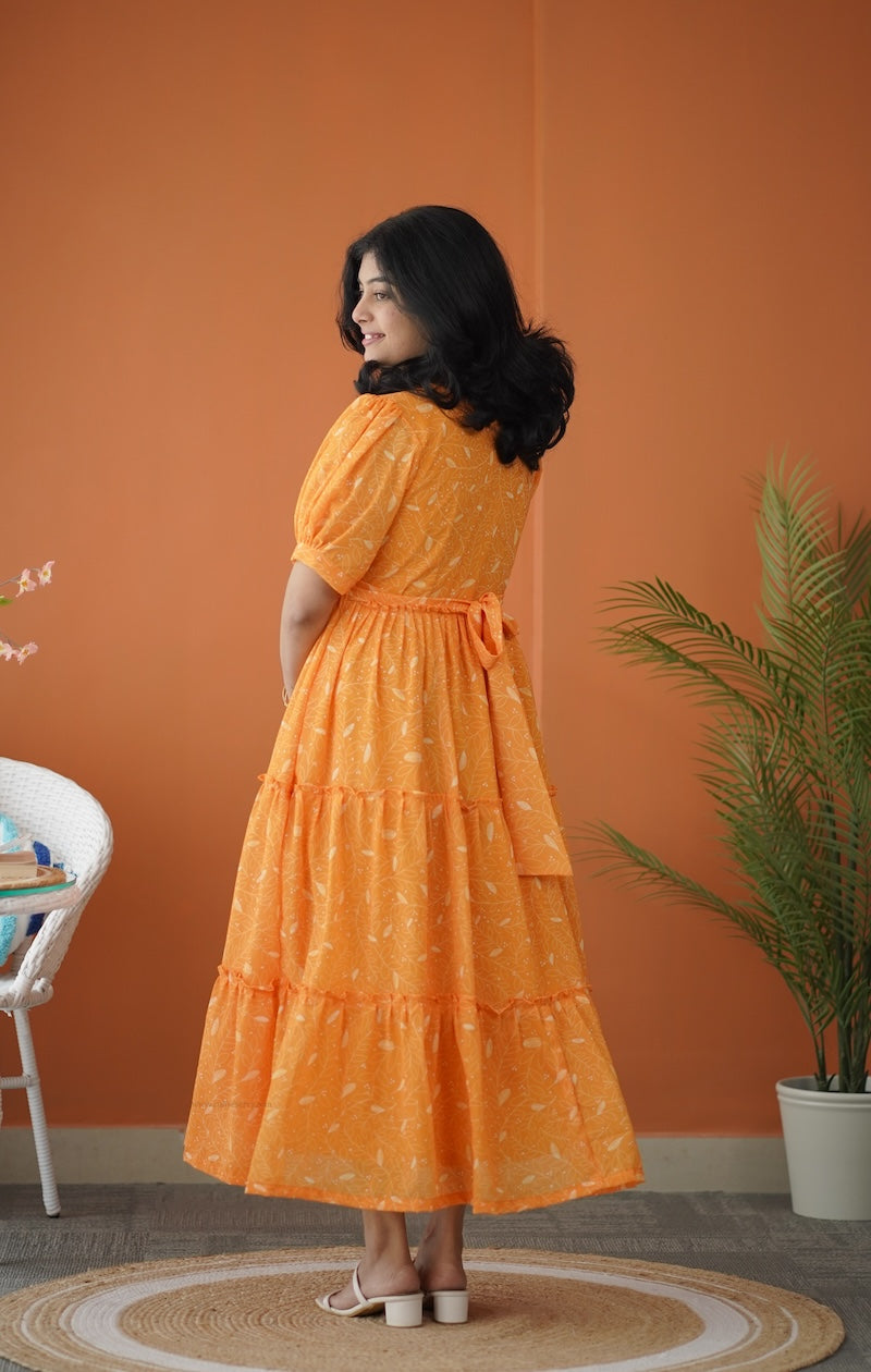 sol gold tier dress
