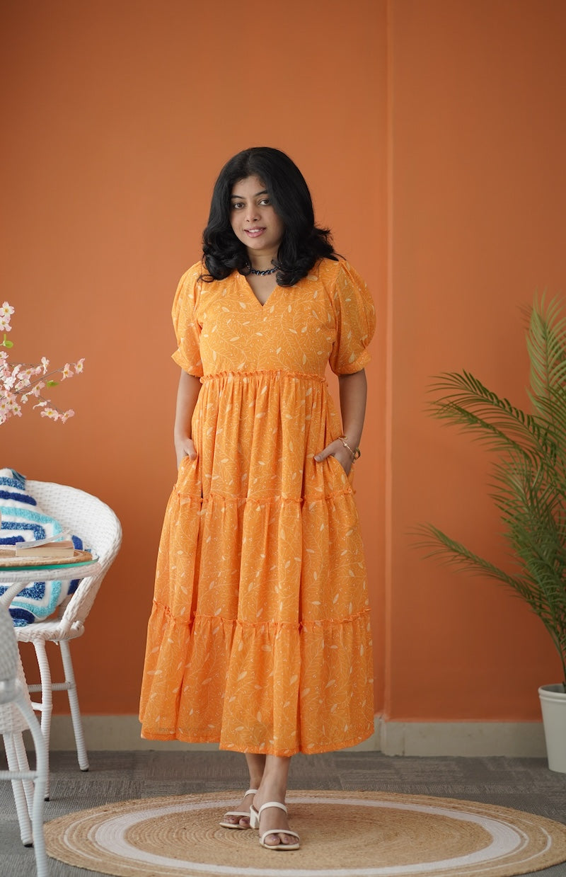 sol gold tier dress