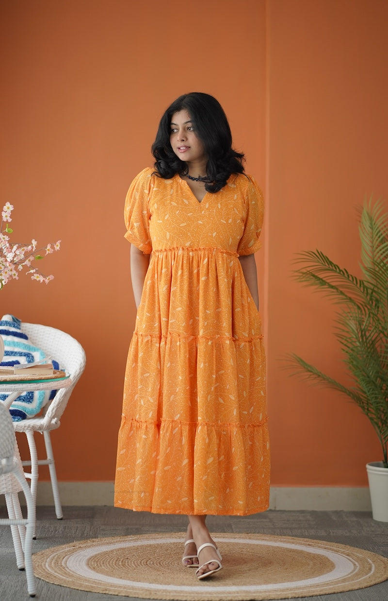 sol gold tier dress