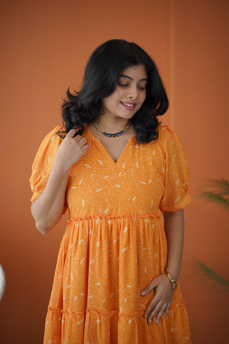 sol gold tier dress