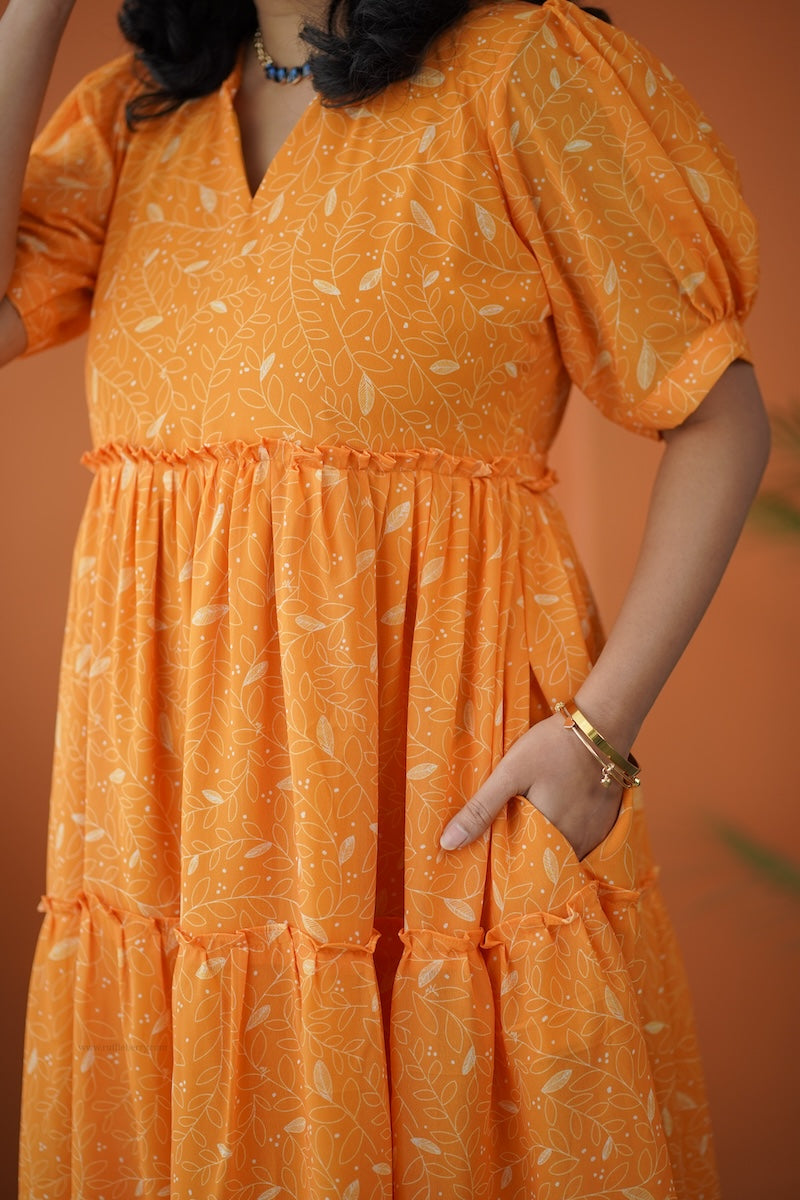 sol gold tier dress