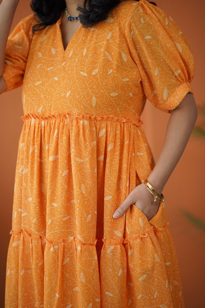 Sol Gold Tier Dress