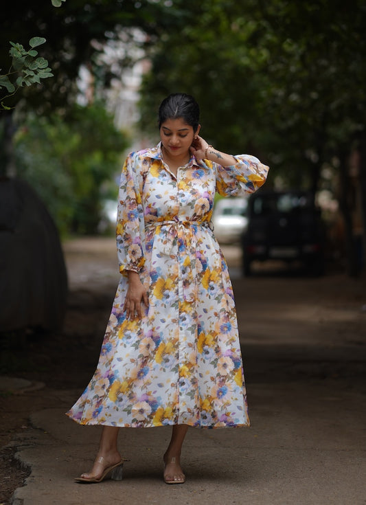 Angel White Georgette shirt dress image 0