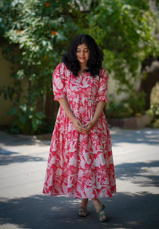 Maisy TomatoRed Cotton Dress