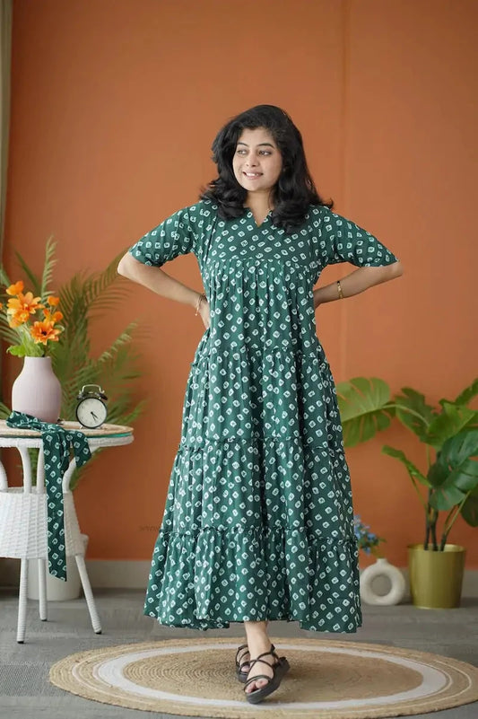 BarB BottleGreen Cotton Dress