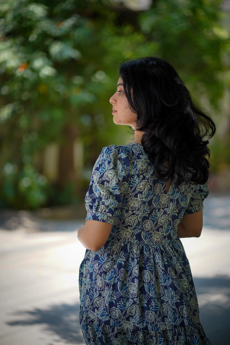chelsea indigo cotton tier dress image 4