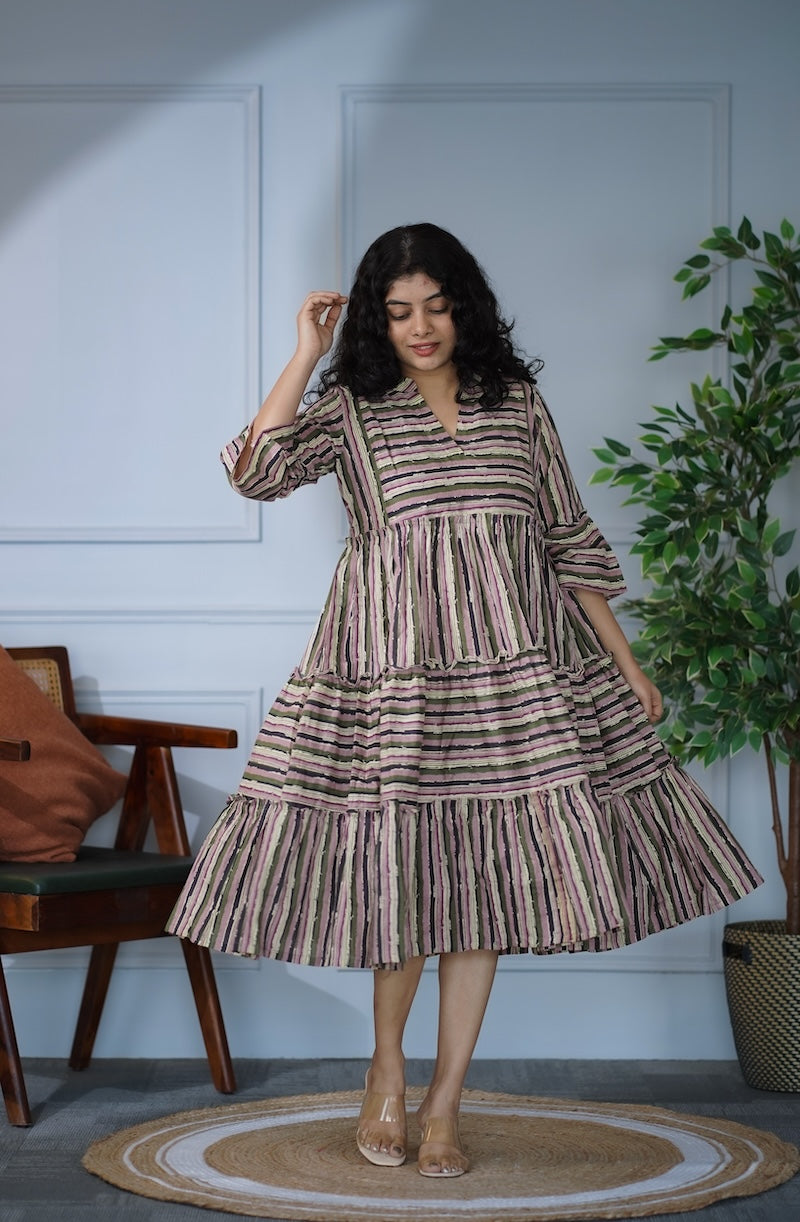 elira stripes cotton dress