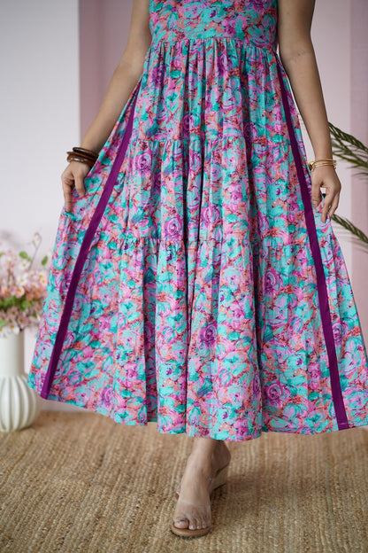 Maroba MultiFloral Cotton Tier Dress