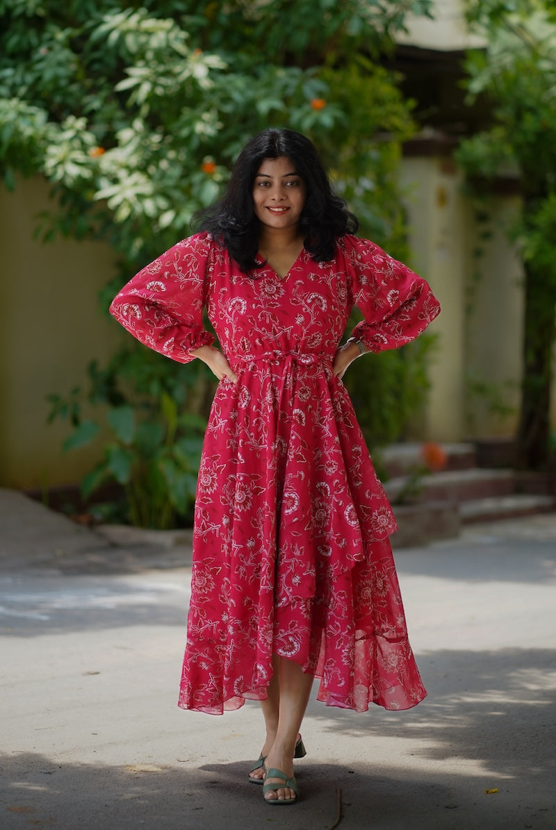 bloom magenta georgette dress (copy)