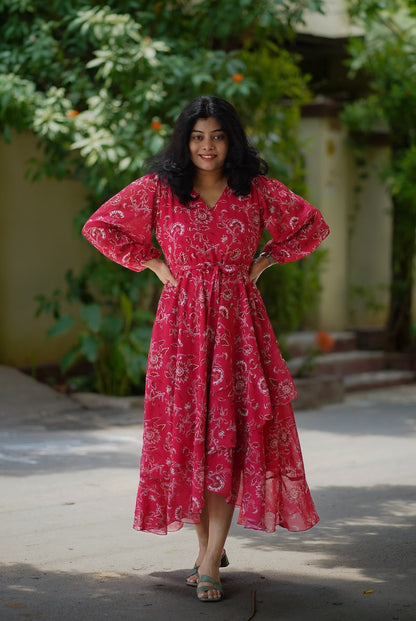Bloom Magenta Georgette Dress (Copy)