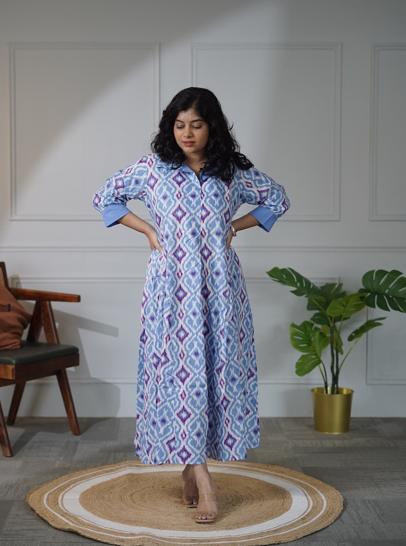 elira quiltblue cotton dress