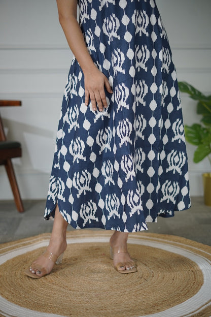 Elira NavyBlue Cotton Dress