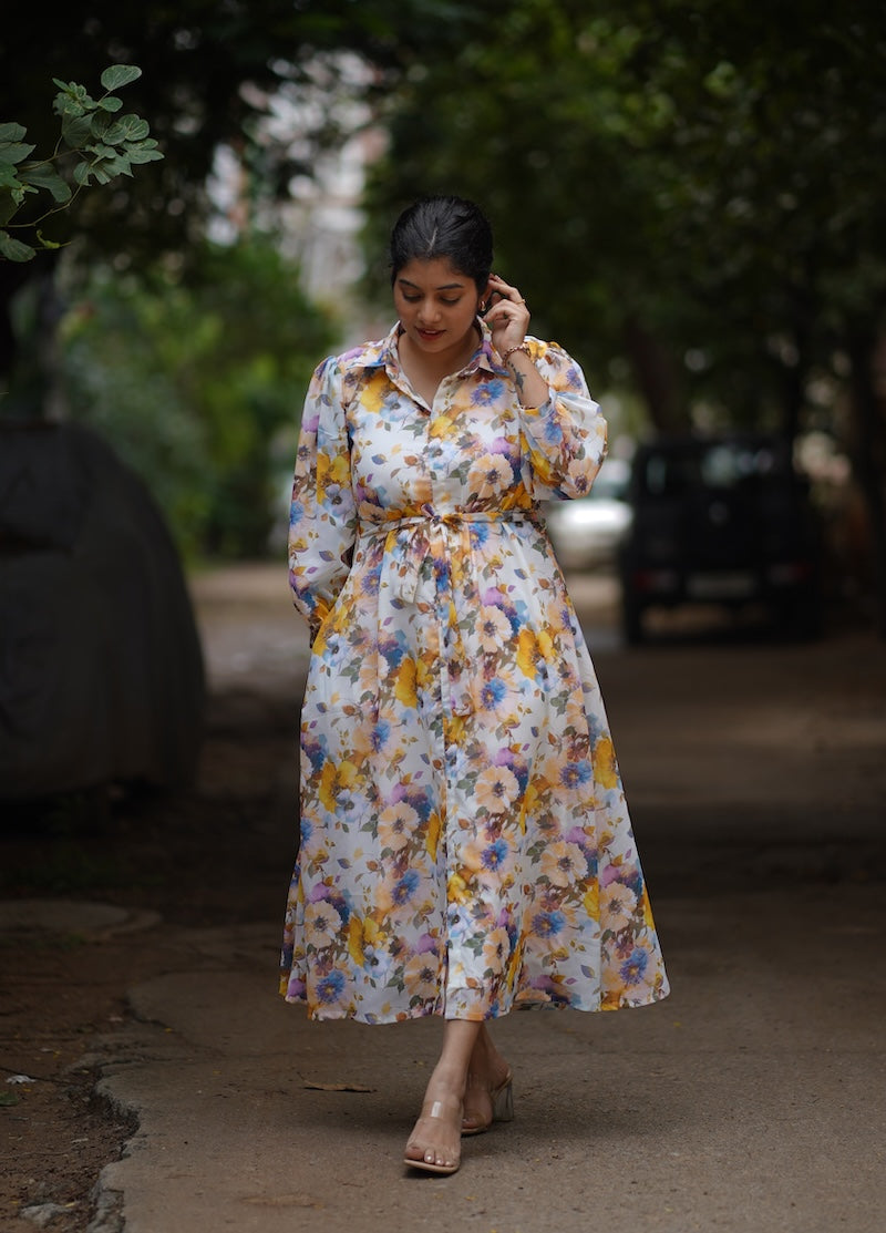 Angel White Georgette shirt dress image 1