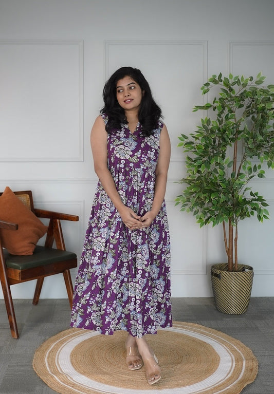 Elira Jamun Cotton Tier Dress