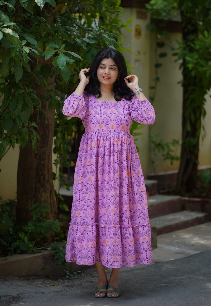 Bloom Lilac Georgette Dress