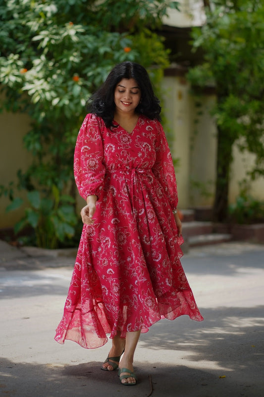Bloom Magenta Georgette Dress (Copy)