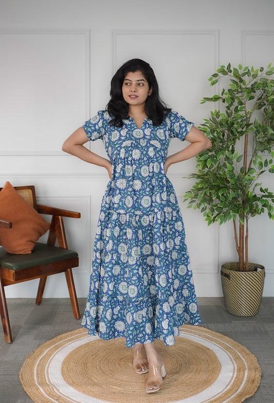 Elira Marlin Blue Cotton Dress