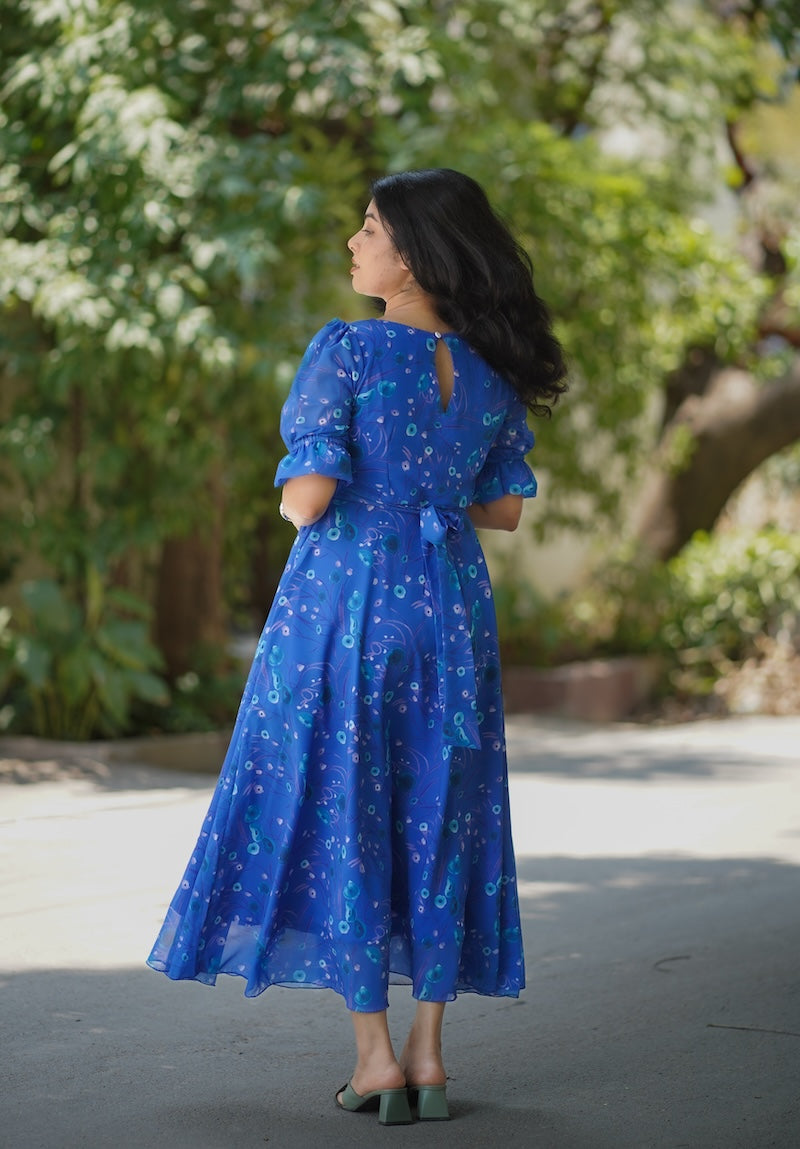 Bloom Azure Georgette Dress