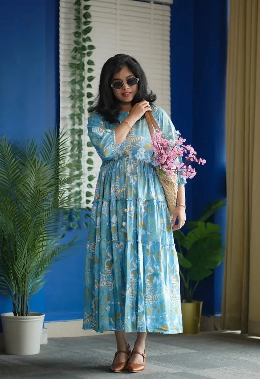 Augusta Tropical Cotton tier Dress