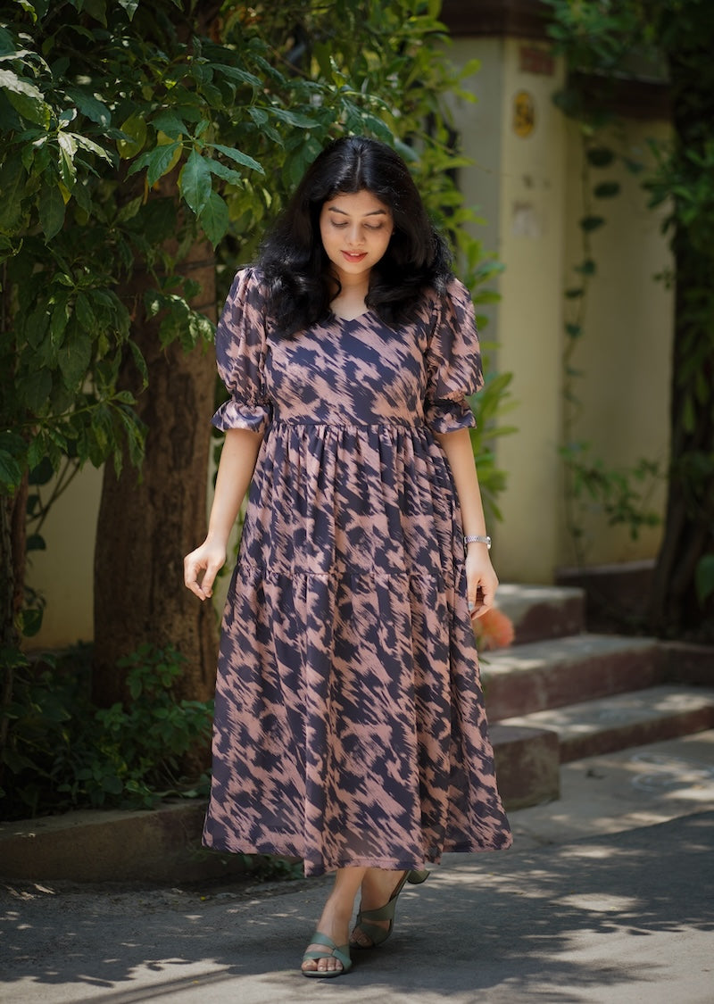 Bloom Abstract Georgette Dress