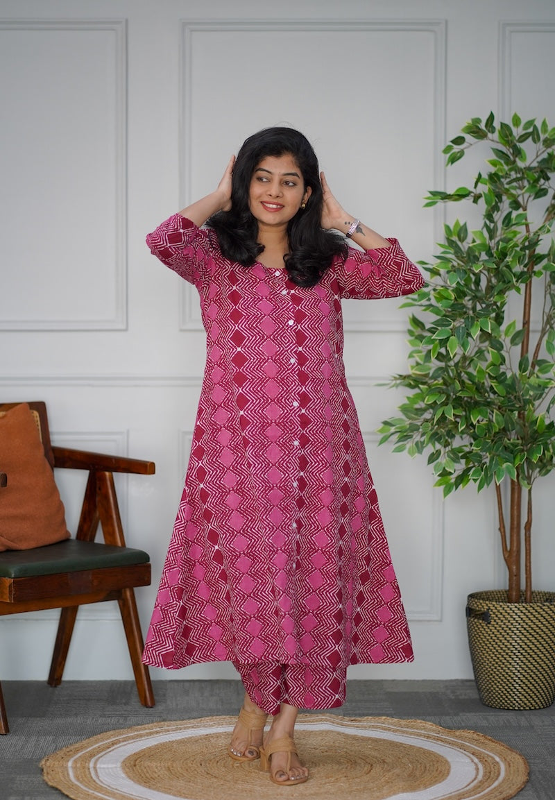 Magenta Cotton Co-ord Set