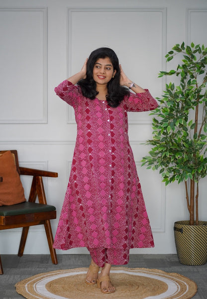 Magenta Cotton Co-ord Set